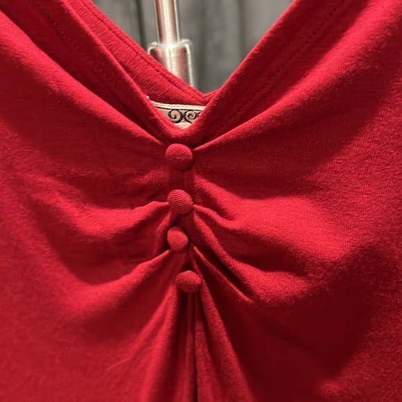 Baraschi (Anthropologie) short sleeve button trim top - Picture 2 of 6